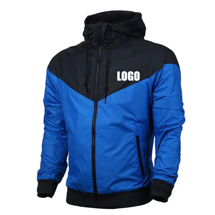 Vente en gros OEM Manteau de sport extérieur printemps et automne pour hommes Coupe-vent à capuche coupe-vent pour hommes