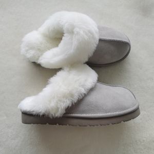 <span class=keywords><strong>Chaussons</strong></span> d'intérieur plats personnalisés en fourrure <span class=keywords><strong>pour</strong></span> femmes et hommes, en cuir de vache de deuxième couche et peau de <span class=keywords><strong>mouton</strong></span>, <span class=keywords><strong>pour</strong></span> l'hiver, à prix abordable - Product Image 5