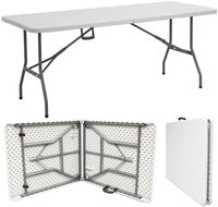 Table et chaise pliantes en plastique robustes de 6 pieds (180 cm) pour événements, banquets, mariages, location commerciale et restauration, capacité 330 lbs, vente en gros