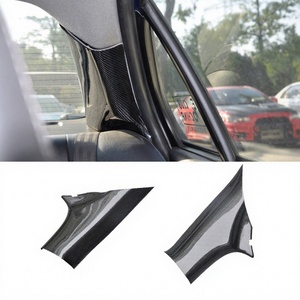 OLOTDI Real Carbon Fiber Carbon Black High <b>Polished</b> Interior C Pillar Trims Cover for Mitsubishi Lancer EVO10 X 2008-2017 Auto - Product Image 1