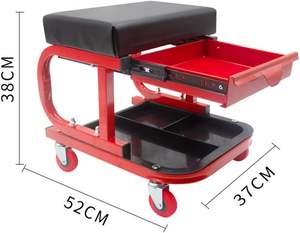 Asiento de rodillo para tienda de garaje, asiento de 360 grados, <span class=keywords><strong>taburete</strong></span> rodante bajo, asiento de carro enredadera acolchado, <span class=keywords><strong>taburete</strong></span> mecánico para <span class=keywords><strong>taller</strong></span> - Product Image 2