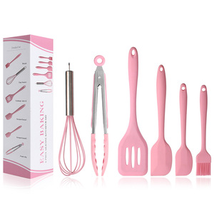 <span class=keywords><strong>Promo</strong></span> Vente Flash 6 pièces Ustensiles de cuisine en silicone Ensemble de batterie de cuisine antiadhésive Spatule Manche en bois Ensembles de batterie de cuisine - Product Image 5