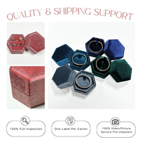 Boîte à bijoux miniature en velours avec logo personnalisé FANDIJI, emballage de luxe pour bague, coffret cadeau pour mariage