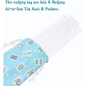 Juego de 4 Piezas de Mahjong Americano Azul, Bolsa, Empujadores, Accesorios de Mesa Plegables Modernos, Almacenamiento Transparente, Hecho en China - Product Image 3