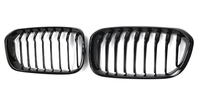 Calandre avant adaptée aux BMW Série 1 F20 2015-2018, modifiée, à ligne simple, noir brillant avec motif en fibre de carbone, pare-chocs de voiture