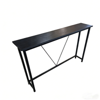 Table de console pour canapé, table étroite pour entrée, pour salon, chambre à coucher, montage facile, gris anthracite et noir encre