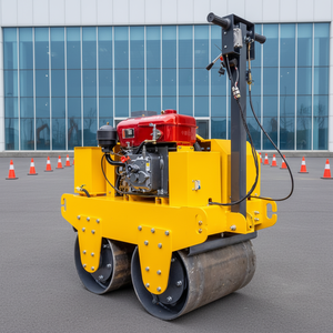 Compacteur à double tambour à moteur essence, rouleau vibratoire pour routes - Product Image 1