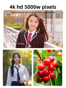 Máy ảnh kỹ thuật số 4K Full HD 1080P máy ảnh mini tự động lấy nét Zoom quang học 16X chức năng chụp đêm đèn flash phía trước và phía sau ống kính kép - Product Image 3