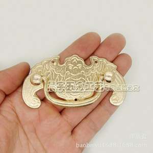 Chengyu estilo chino murciélago antiguo cobre puro mango pequeño muebles clásicos cajón caja de madera regalo - Product Image 3