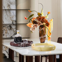 SAIDKOCC Moderne Nieuwe Chinese Stijl Creatieve Marmeren Schaal Fruitplateau Woonkamerdecoratie Esthetisch Elegant Op Maat