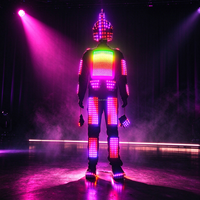 Costume de robot à pixels LED avec écran d'affichage dorsal pour boîte de nuit, scène, événement de danse, défilé, performance de cosplay, spectacle