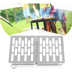 Portable En Acier Inoxydable Pliant BBQ Pique-Nique Griller Panier Grand Outil Utile Barbecue Poisson Légumes Crevettes-pour Camping Randonnée - Product Image 3