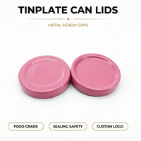 Precio de Fábrica 30 38 43 48 53 58 63 66 70 77 82mm Venta al por Mayor Tapas Metálicas de Hojalata Personalizadas con Impresión, Grado Alimenticio, Herméticas