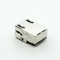 Soulin 1X1 Port Gigabit RJ45 Jack 10P8C SMT avec languette de verrouillage, filtre magnétique intégré, indicateur LED, placage or, IP20