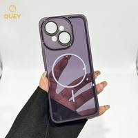 Coque transparente en TPU avec lentille colorée, support d'appareil photo tendance, compatible avec les étuis de téléphone portable 17 Pro Max