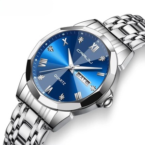 Reloj de Cuarzo de Lujo para Hombre, Clásico con Números Romanos, Esfera con Detalles de Diamantes, Correa de Acero Inoxidable de Dos Tonos, Calendario, Reloj de Negocios para Hombre - Product Image 6