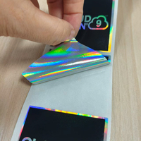 Étiquette autocollante en PET holographique avec impression UV personnalisée, effet laser et effet arc-en-ciel