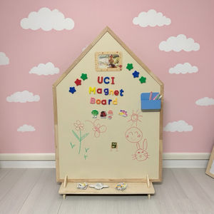 <span class=keywords><strong>Pizarra</strong></span> Magnética de Madera para Niños |   <span class=keywords><strong>Pizarra</strong></span> de dibujo con forma de casa |   Juguete de Escritura y Dibujo para Preescolar - Product Image 6