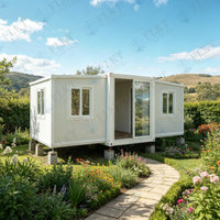 Maison conteneur extensible de luxe préfabriquée FLKT à double aile, grand espace, 3 chambres, pour vie familiale moderne et hôtel