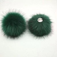 Pompons en fausse fourrure de renard de 12 cm en gros, fausses boules de fourrure, boules de chapeau faites à la main pour la décoration de vêtements, chapeaux, écharpes