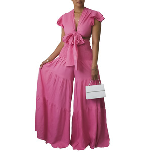 Nouvel ensemble 2 pièces pour femme grande taille : haut court à bretelles et pantalon large – Tendance - Product Image 2