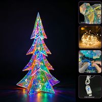 LED Schillernde Weihnachtsbaum-Statue Leuchtende Prismatische Weihnachtsdekoration Glühende Festliche Ornamente für Weihnachtspartys und Zuhause