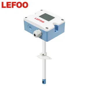 LEFOO Ducted Type 4~20mA 0-10V DC Weather Station Wind Speed Sensor Air Velocity Sensor For Exhaust Pipe