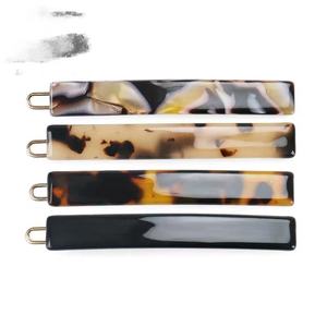 Venta al por mayor de pinzas para el cabello anchas de 0.9cm y estrechas de color sólido, horquillas de acetato francés de 6.5cm de moda para niñas pequeñas - Product Image 6