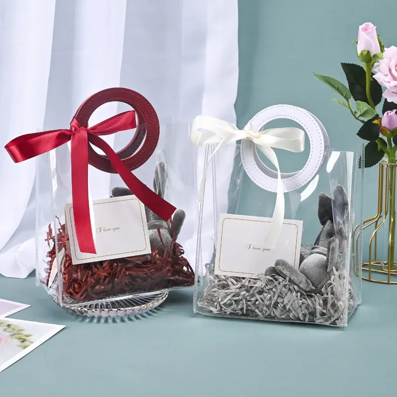 2023 PVC 핸드백 결혼 선물 가방 창조적 인 생일 선물 투명 비닐 봉투