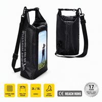 Sac étanche flottant pour téléphone à écran tactile en fibre de carbone, avec logo personnalisé, sac de rangement étanche à fermeture roll-top Ocean Pack pour la randonnée