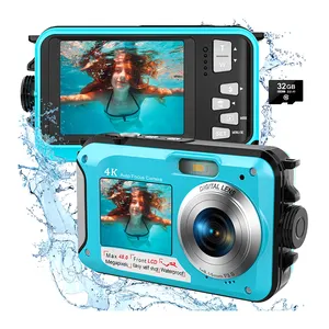 4K wasserdichte Kamera 11FT Unterwasser kamera Autofokus Selfie Dual-Screen Unterwasser kameras
