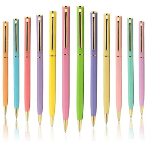 Chinese Pen Colorful Metal S Slim Hotel Ballpoint with Manufacturer Custom Logo for Notebook