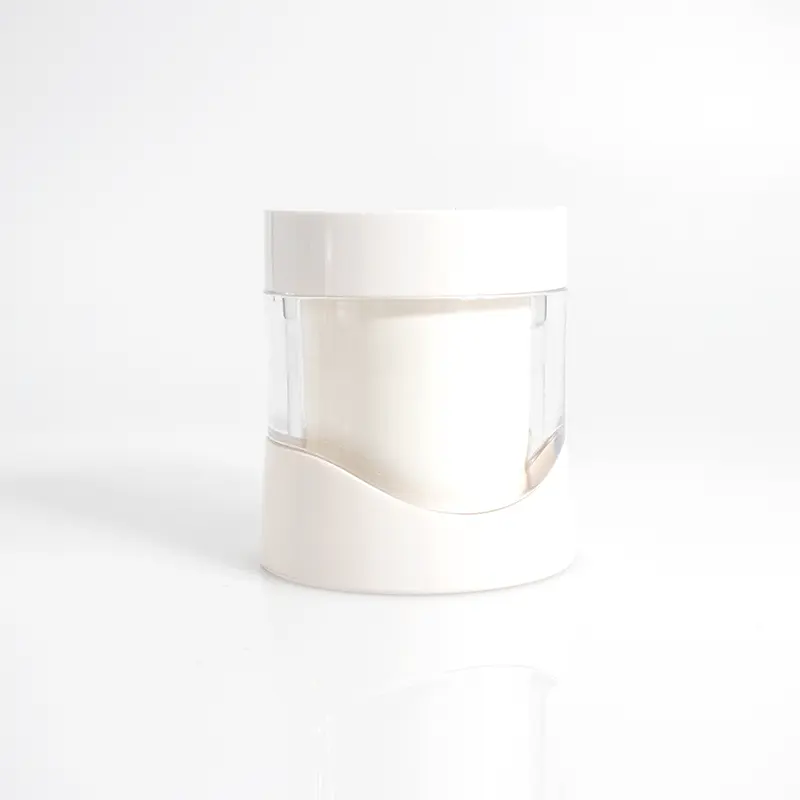 Pote de creme branco personalizado, jarra cosmética de fundo grosso 30g 50g