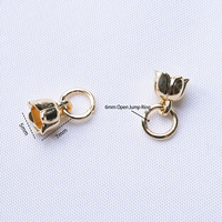 Lot de 20 Breloques Pendentifs Bouton de Lotus en Laiton Plaqué Or 14K pour Bracelets DIY et Accessoires de Bijoux Perlés