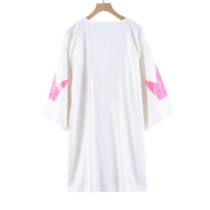 Magliette Personalizzate <span class=keywords><strong>con</strong></span> Numero Grafico, T-Shirt da <span class=keywords><strong>Donna</strong></span> <span class=keywords><strong>con</strong></span> Paillettes Scintillanti a Maniche Corte, Vestito Casual Largo e Carino, Tunica Blusa - Product Image 2