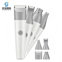 Tondeuse à poils pour animaux de compagnie rechargeable automatique à 2 vitesses, 4 en 1, sans fil, silencieuse, avec tondeuse pour pattes et lime à ongles (céramique)