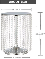 Support à gâteau de mariage moderne pour table de desserts avec pendentifs en cristal argenté, construction métallique, plateau de présentation de cupcakes de haute qualité
