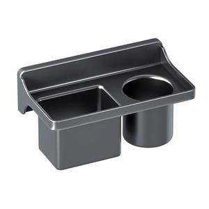 Support de brosse de toilette minimaliste, rectangulaire, autoportant, en plastique noir, conception durable pour outil de nettoyage de salle de bain - Product Image 1