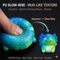Jouet anti-stress en PU à rebond lent, en forme de pieuvre ou salamandre, style dessin animé, Gashapon, emballage en sac filet