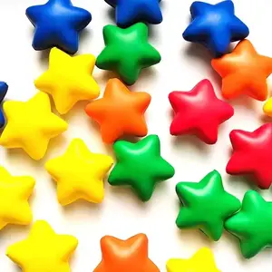 Star Smiley Custom Shape PU FOAM Colorful Personalised Squishy Star Anti Stress Ball With Face