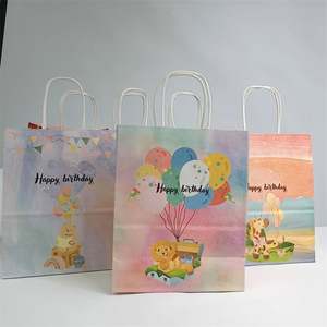 Sacs en papier imprimés Joyeux Anniversaire pour bonbons, biscuits, emballages, décorations de fête d'anniversaire pour enfants, cadeaux de baby shower, fournitures - Product Image 3