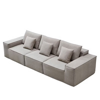 Italienisches Minimalistisches L-förmiges Samt-Kompressionssofa-Set Hochelastischer Schwammgefüllter Tofu-Block Modularer Wohnzimmer-Sofa