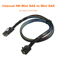 Kabel Mini SAS HD 12GSFF-8643 ke SFF-8087 36Pin untuk Server Internal, RAID, Backplane, Penyimpanan Hard Drive, dengan Pelindung Jalinan Nilon