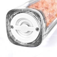 Ensemble moulin à sel et à poivre manuel en acier inoxydable et acrylique avec broyeur en céramique réglable, 2 pièces, moulin à épices de cuisine