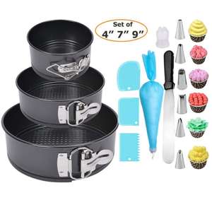 논스틱 스프링폼 팬 세트, 누수 방지 원형 치즈케이크 팬, 고급 스프레이 4-7-9.5 인치 월마트 인기 스타일 - Product Image 1