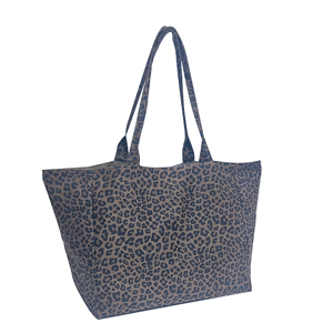 กระเป๋าผ้าแคนวาสลายเสือดาวสำหรับผู้หญิง แบบ DIY สองด้าน ความจุเยอะ แฟชั่น ทันสมัย ใช้ได้ทุกวัน สำหรับเดินทาง ไปเที่ยวทะเล ฤดูใบไม้ผลิ ฤดูร้อน - Product Image 5