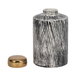 Vaso moderno in ceramica a forma di barattolo di zenzero con coperchio dorato per decorare la casa, soggiorno, camera da letto, sala da pranzo - Product Image 4