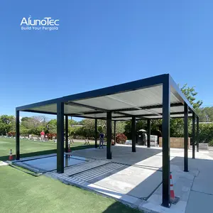 Duvara monte tente asılı yalıtımlı güneş emme bahçe açık ızgara otomatik havalandırma panjurları ile Gazebo Gazebo