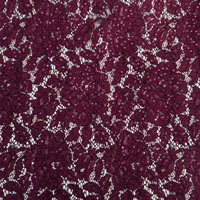 Nouvelle dentelle florale en nylon, coton et élasthanne, extensible, de luxe, brodée de sequins, pour robes de soirée et haute couture
