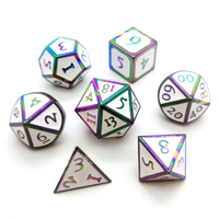 7 dés en métal pour jeux de rôle D&D, jeux de rôle et Pathfinder, ensemble de dés en métal